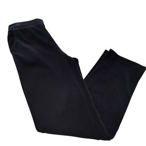 Chicos Zenergy Black Velvet Velour Pant Streight Leg Pull-On Side Pockets Size 4
